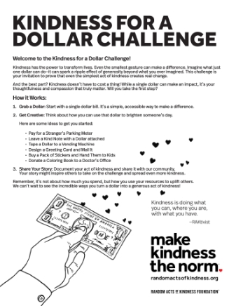 Kindness for a dollar challenge